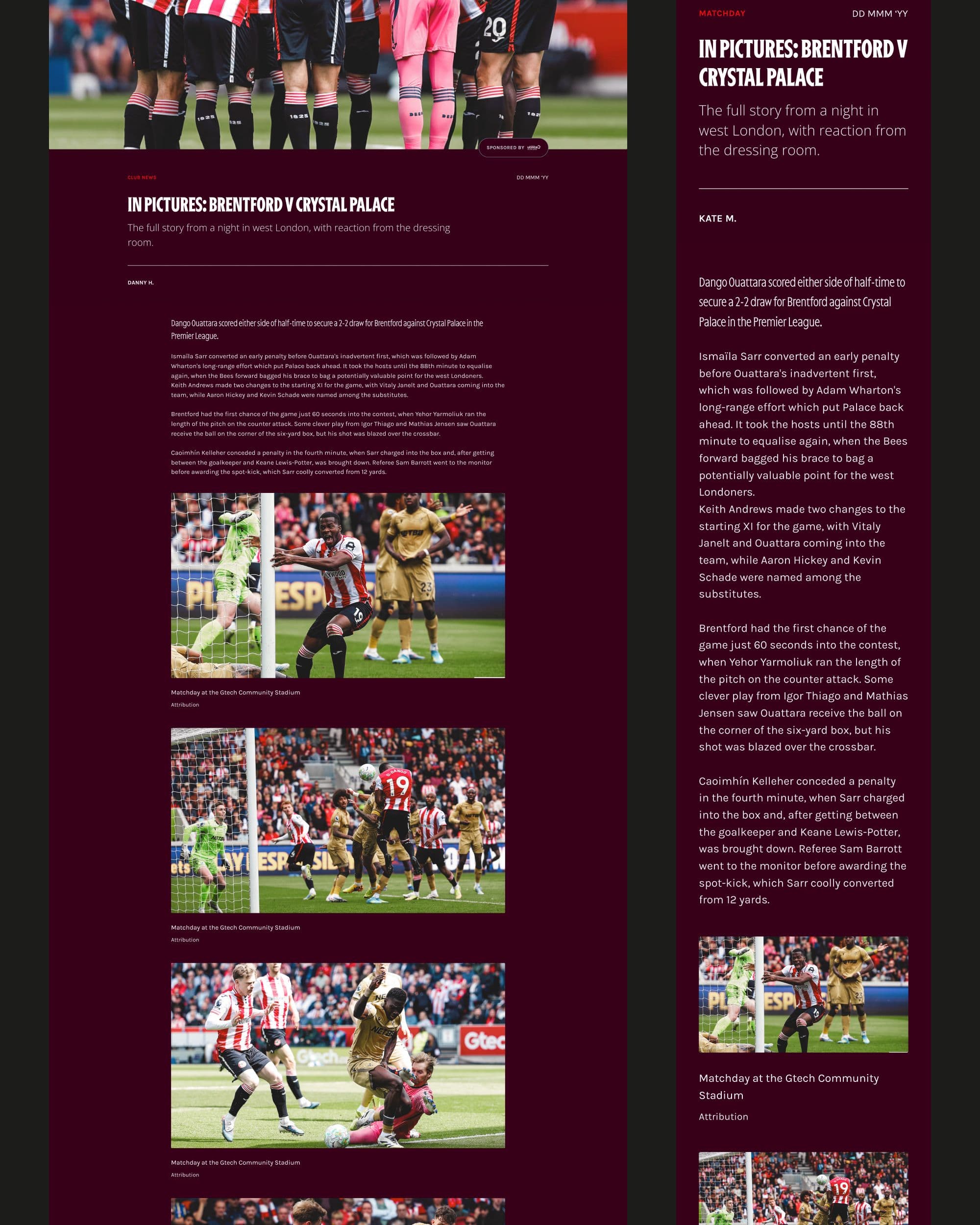 Gallery article scroll