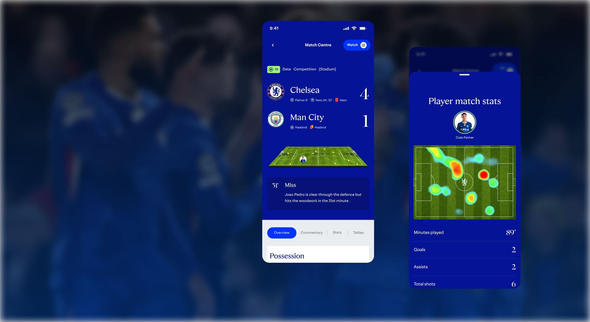 Live match and player stats