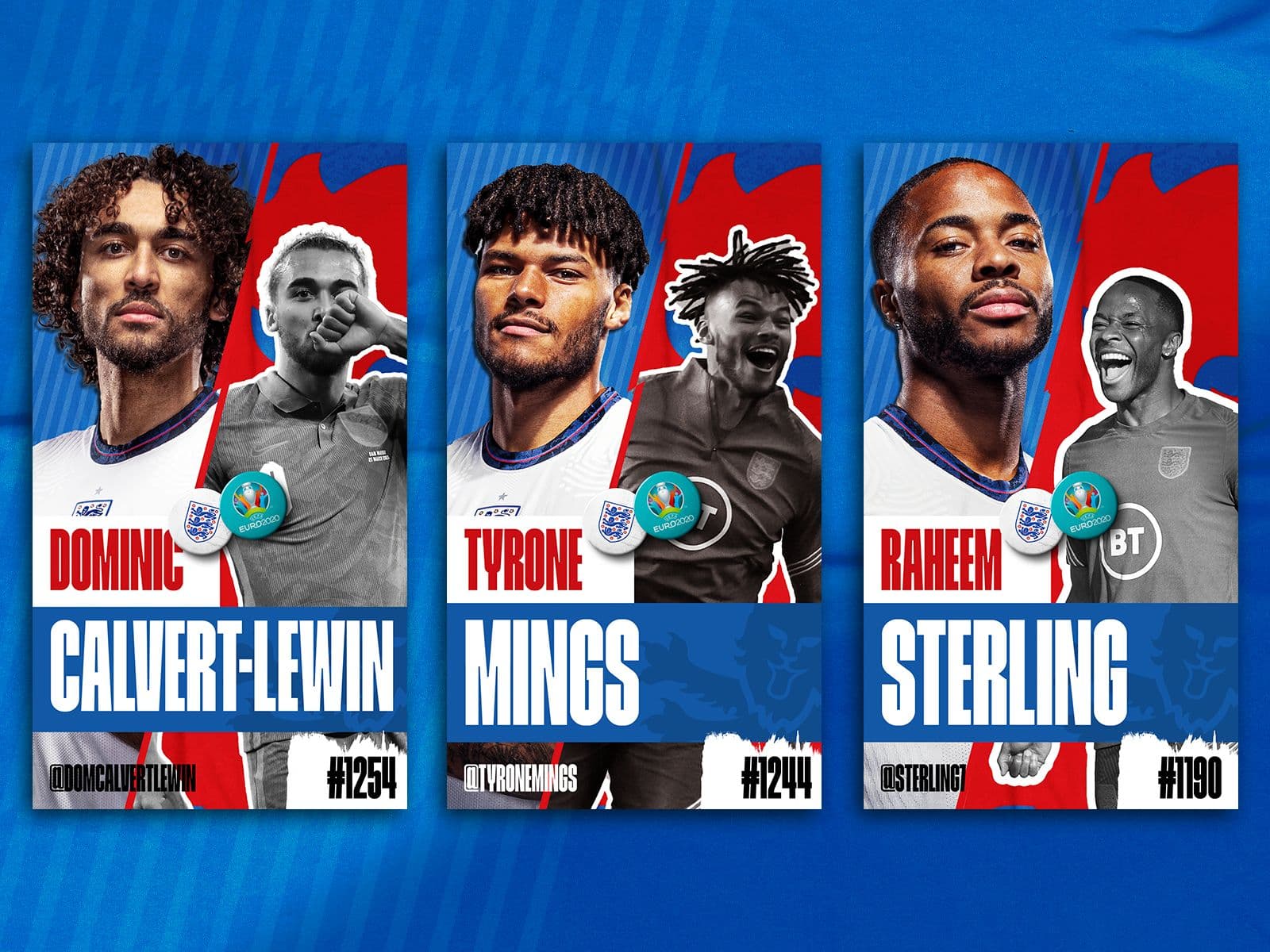 Euro 2020 three lions cards