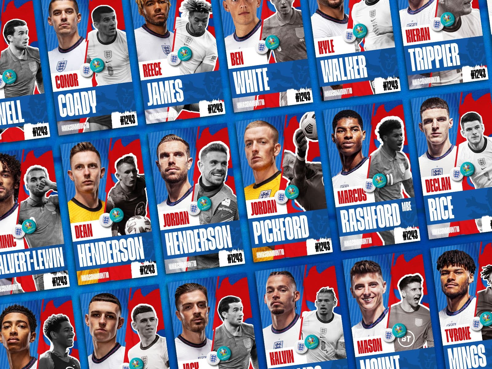 Euro 2020 three lions cards
