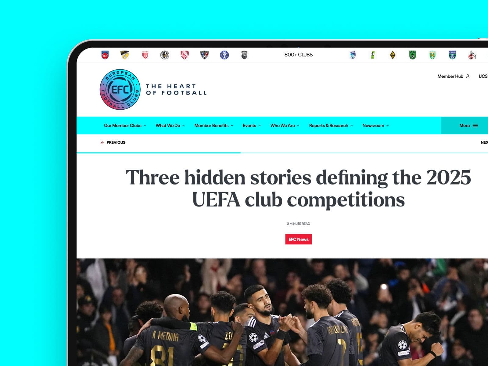 Homepage: stories from the club competitions