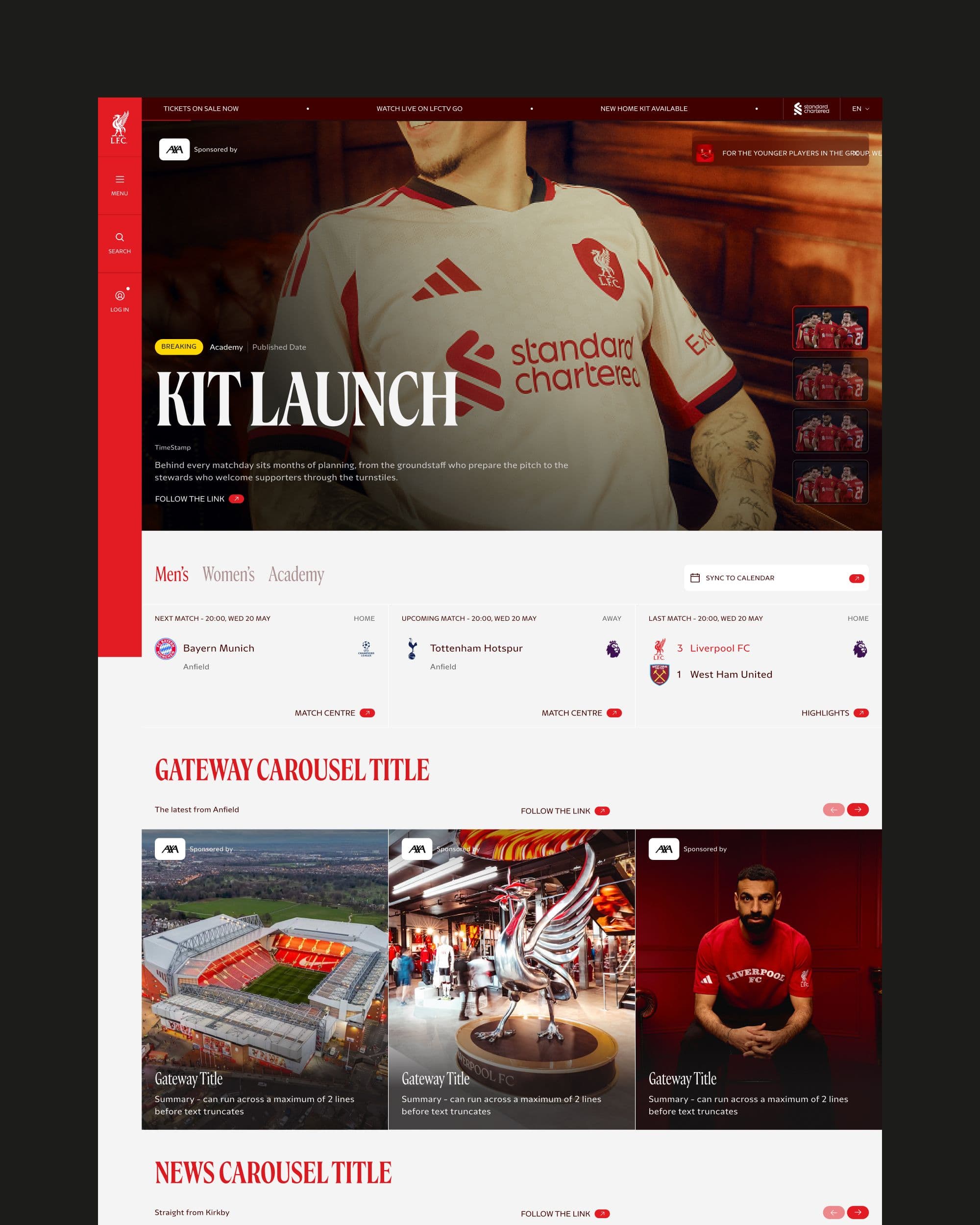 Homepage kit launch scroll