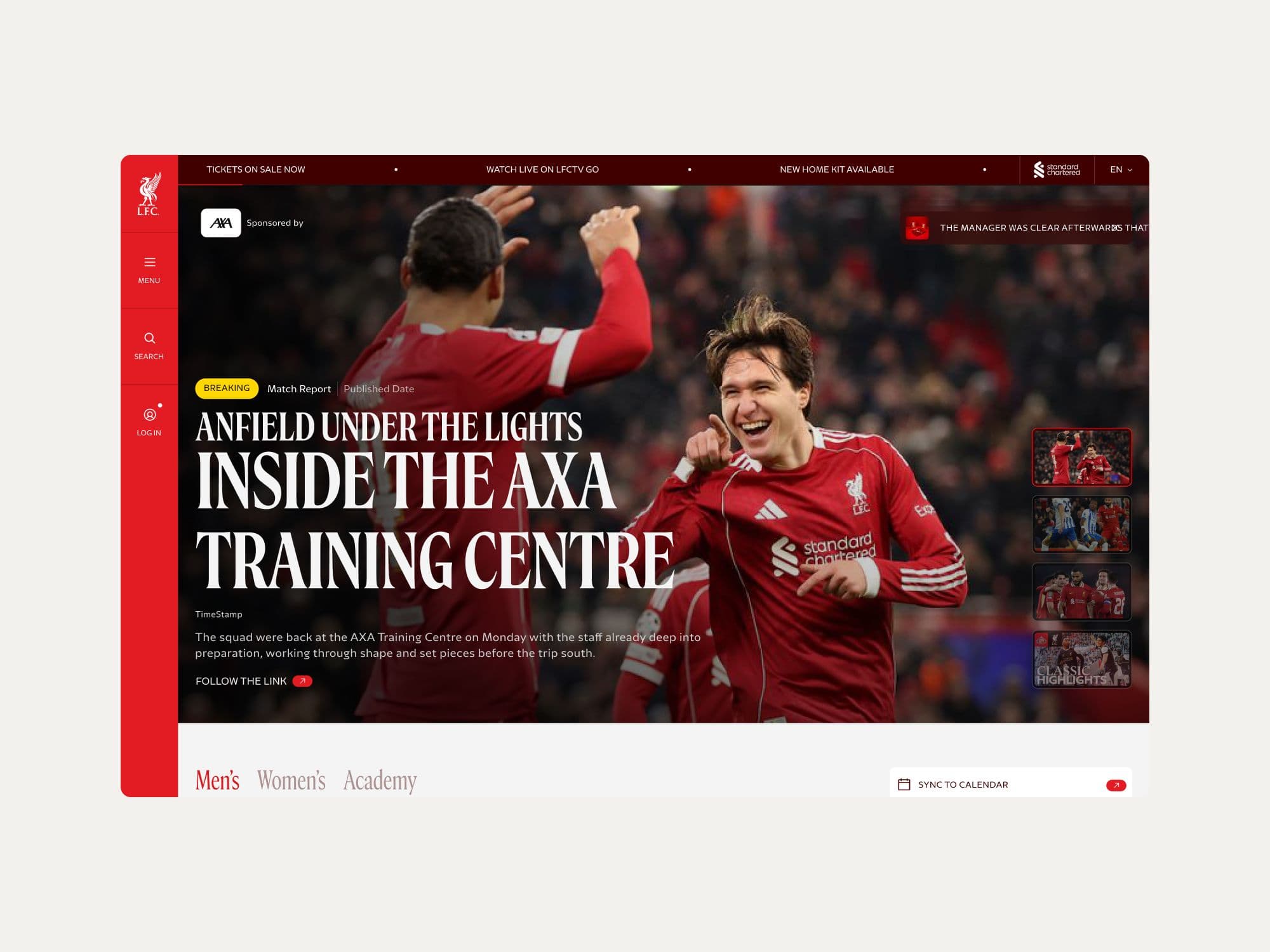 Homepage across breakpoints