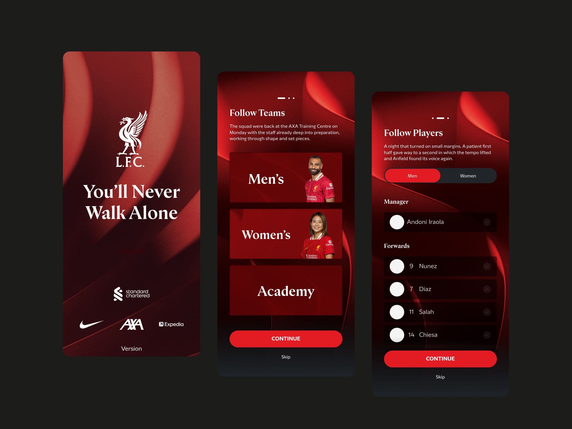 Onboarding welcome and team selection