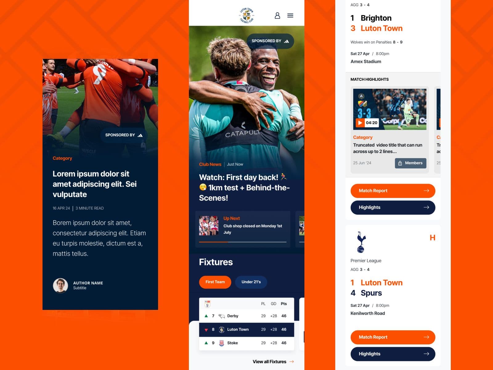 Luton town app creative