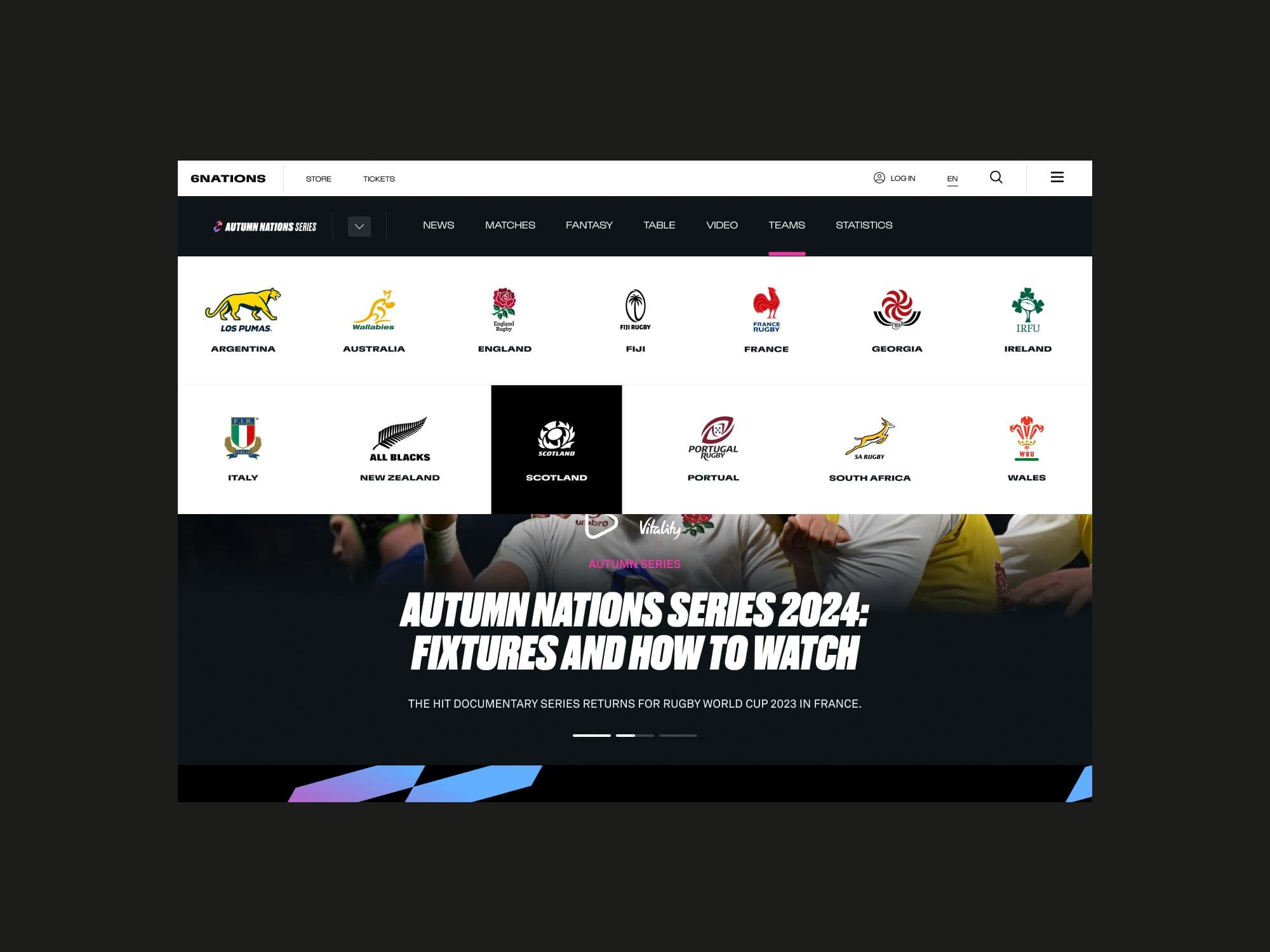 Autumn Nations Series fixtures