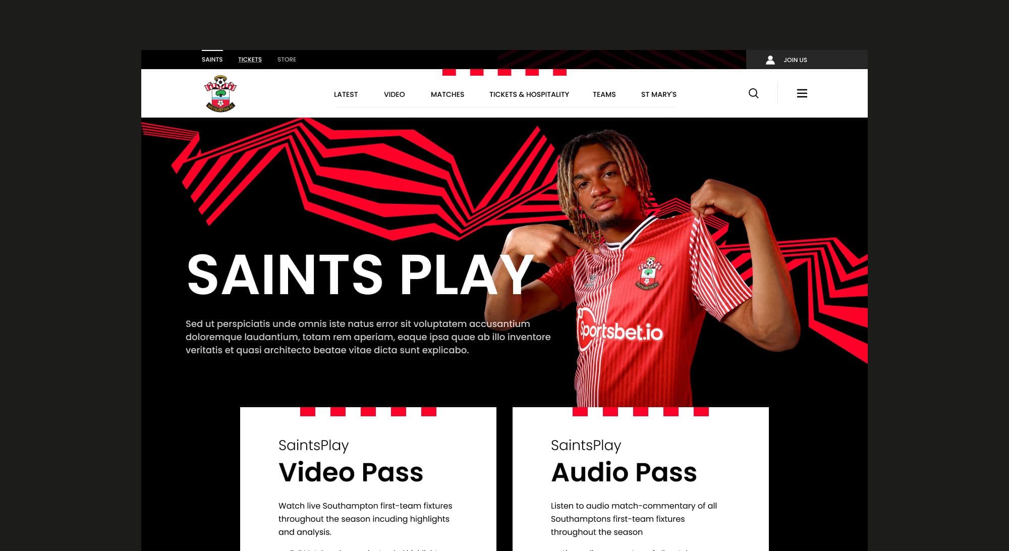 Saints Play video and audio passes