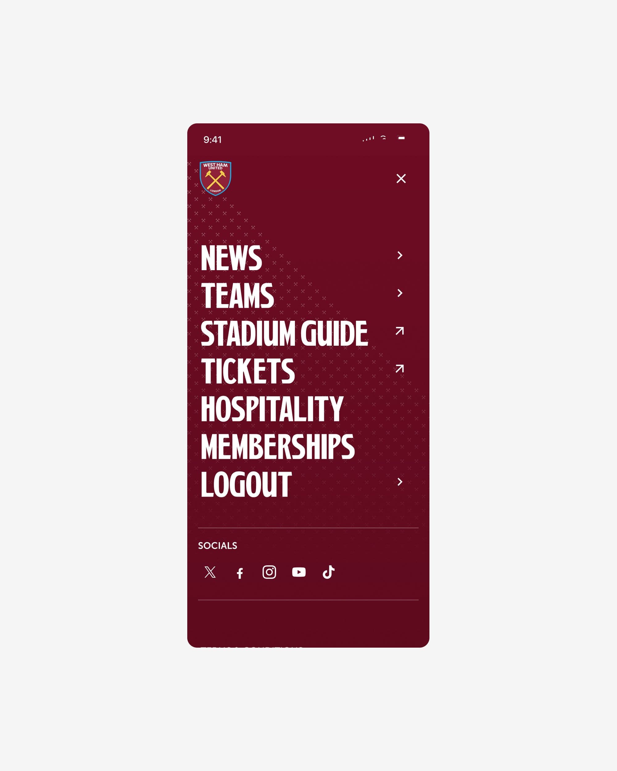 App menu