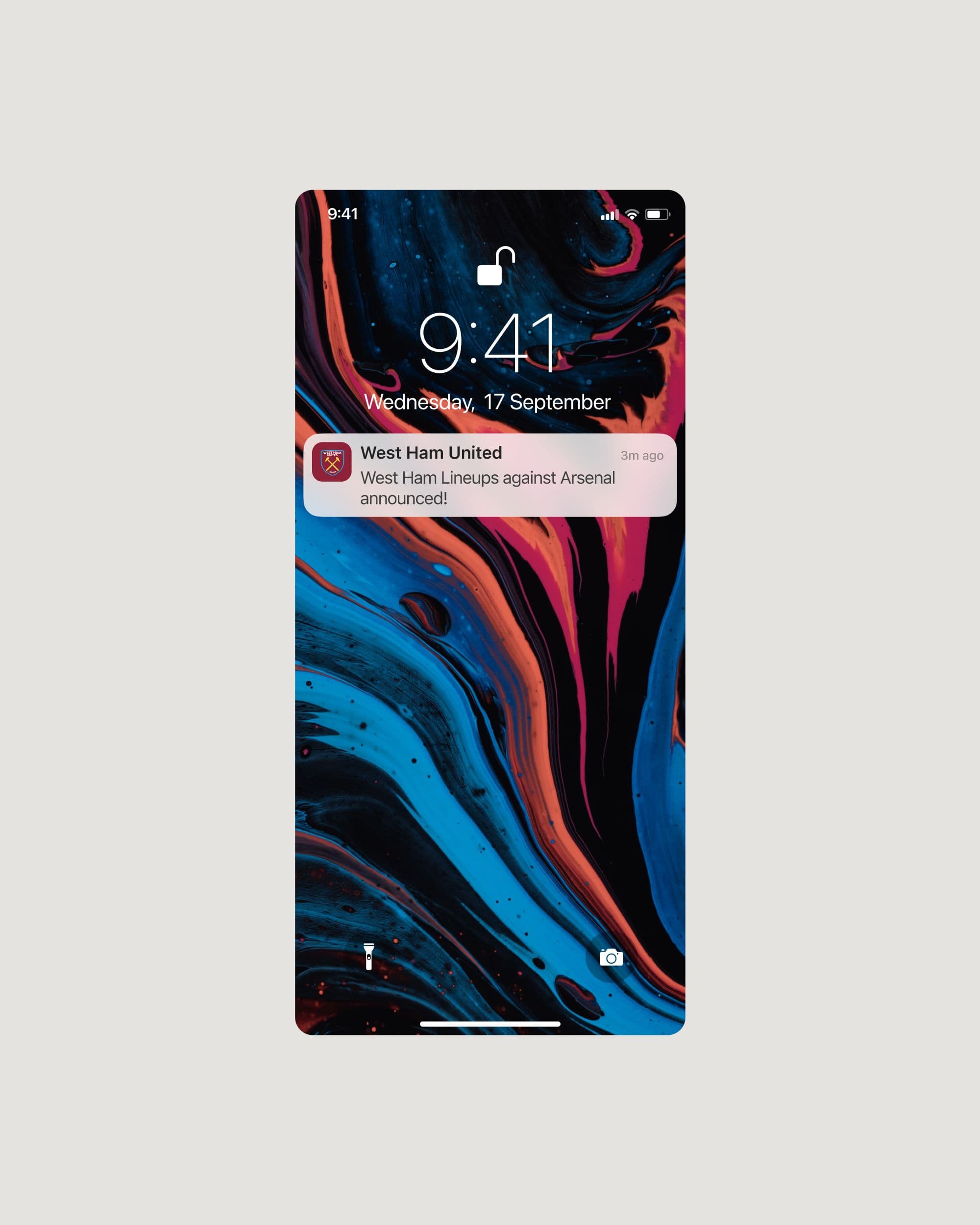 Lock-screen match notification